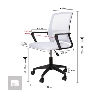 Foto 3 | Set 2 Sillas Ergonómica Big Room Giratoria color Blanco