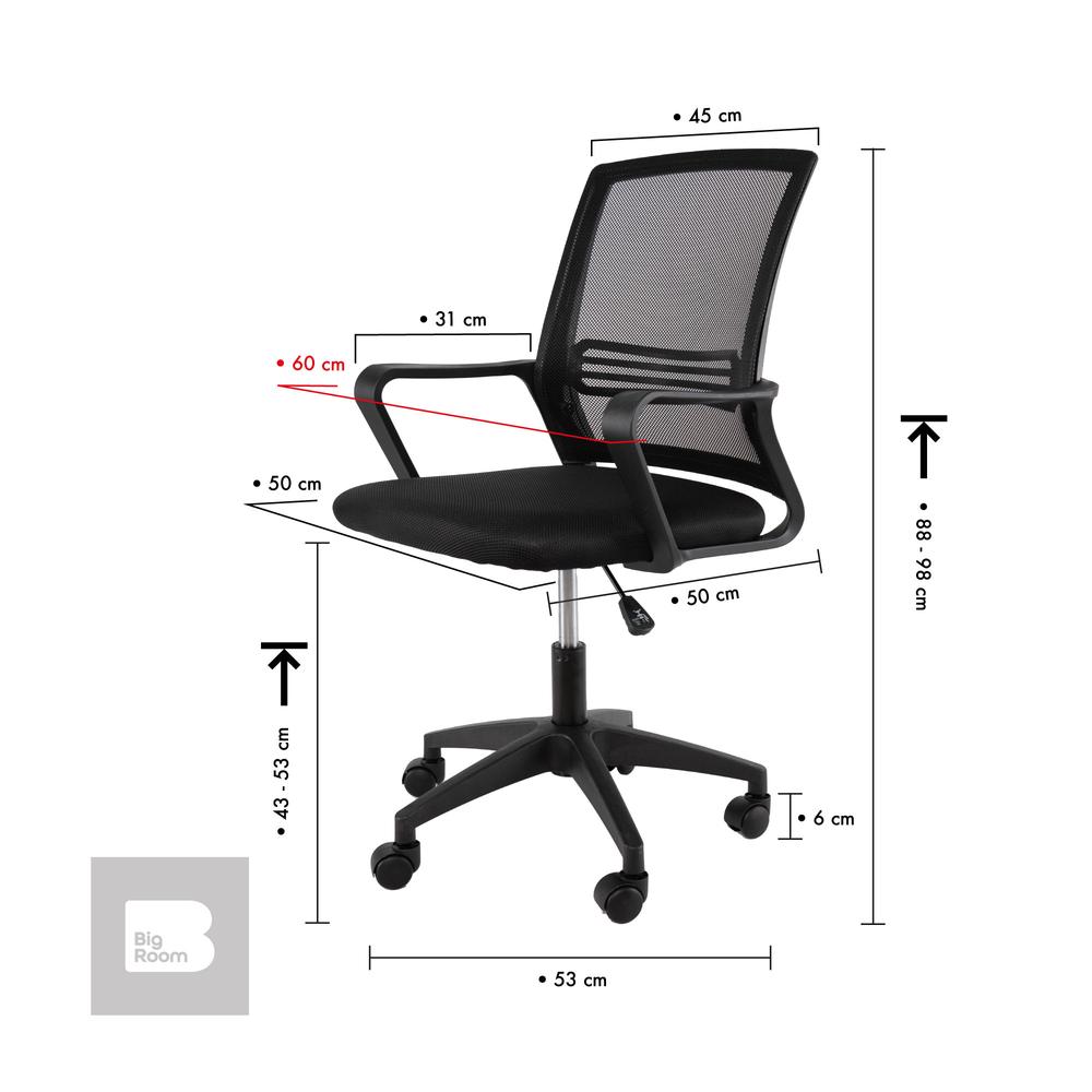Foto 4 pulgar | Set 2 Sillas de Escritorio Ergonómica Bi Room Giratoria color Negro