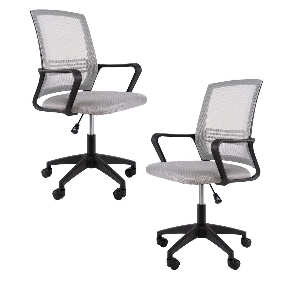 Sillas de Escritorio Big Room color Gris 2 Piezas