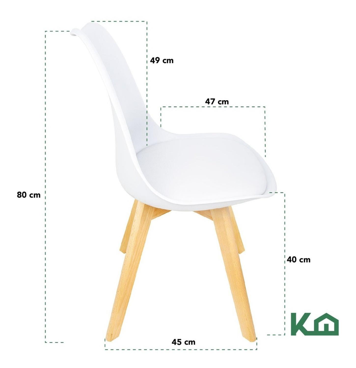 Foto 5 pulgar | Silla Tipo Eames Tulip Madera Asiento Acolchonado Vinipiel KingsHouse