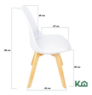 Foto 4 | Silla Tipo Eames Tulip Madera Asiento Acolchonado Vinipiel KingsHouse