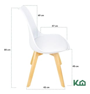 Foto 4 | Silla Tipo Eames Tulip Madera Asiento Acolchonado Vinipiel KingsHouse color Blanco