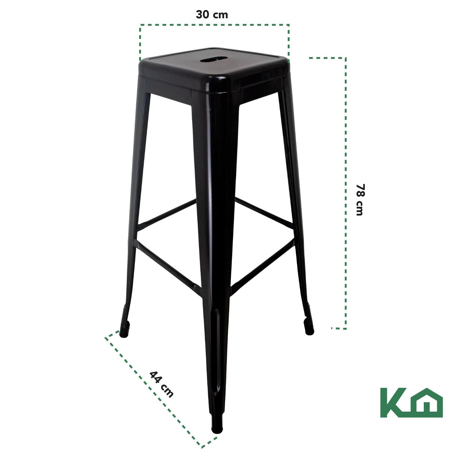 Foto 5 pulgar | Set 4 Bancos Altos Tolix KingsHouse COMBO-KH-83 color Negro Vintage Barra Comedor