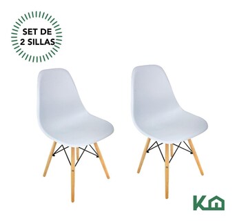 Foto 4 | Silla Eames KingsHouse COMBO-KH-24 color Gris 2 Piezas
