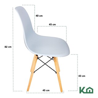 Foto 5 | Silla Eames KingsHouse COMBO-KH-24 color Gris 2 Piezas