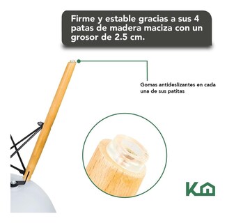 Foto 6 | Silla Eames KingsHouse COMBO-KH-24 color Gris 2 Piezas