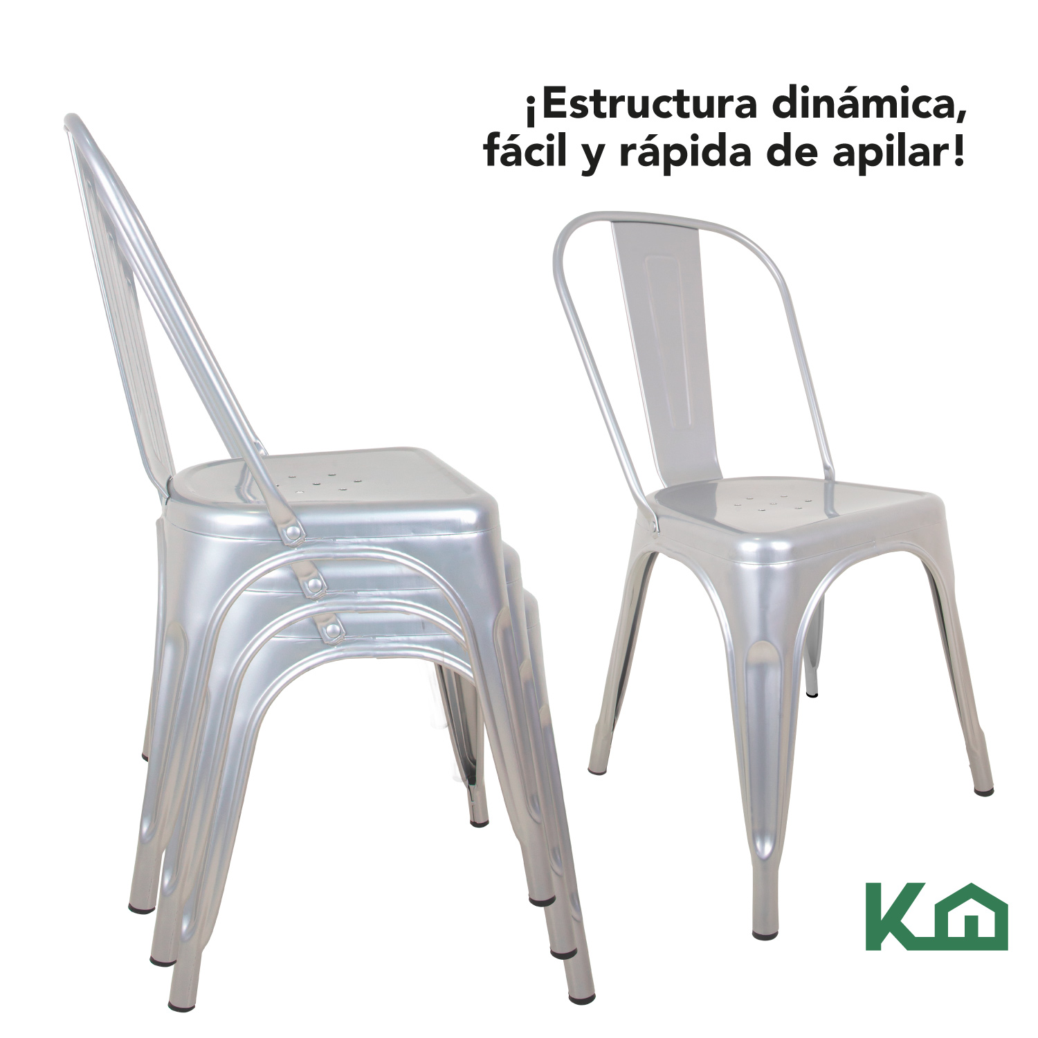 Foto 5 pulgar | Silla Tolix KingsHouse 300559 color Gris