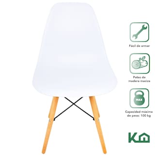 Foto 2 | Sillas Eames KingsHouse COMBO-KH-18 color Blanco 2 Piezas