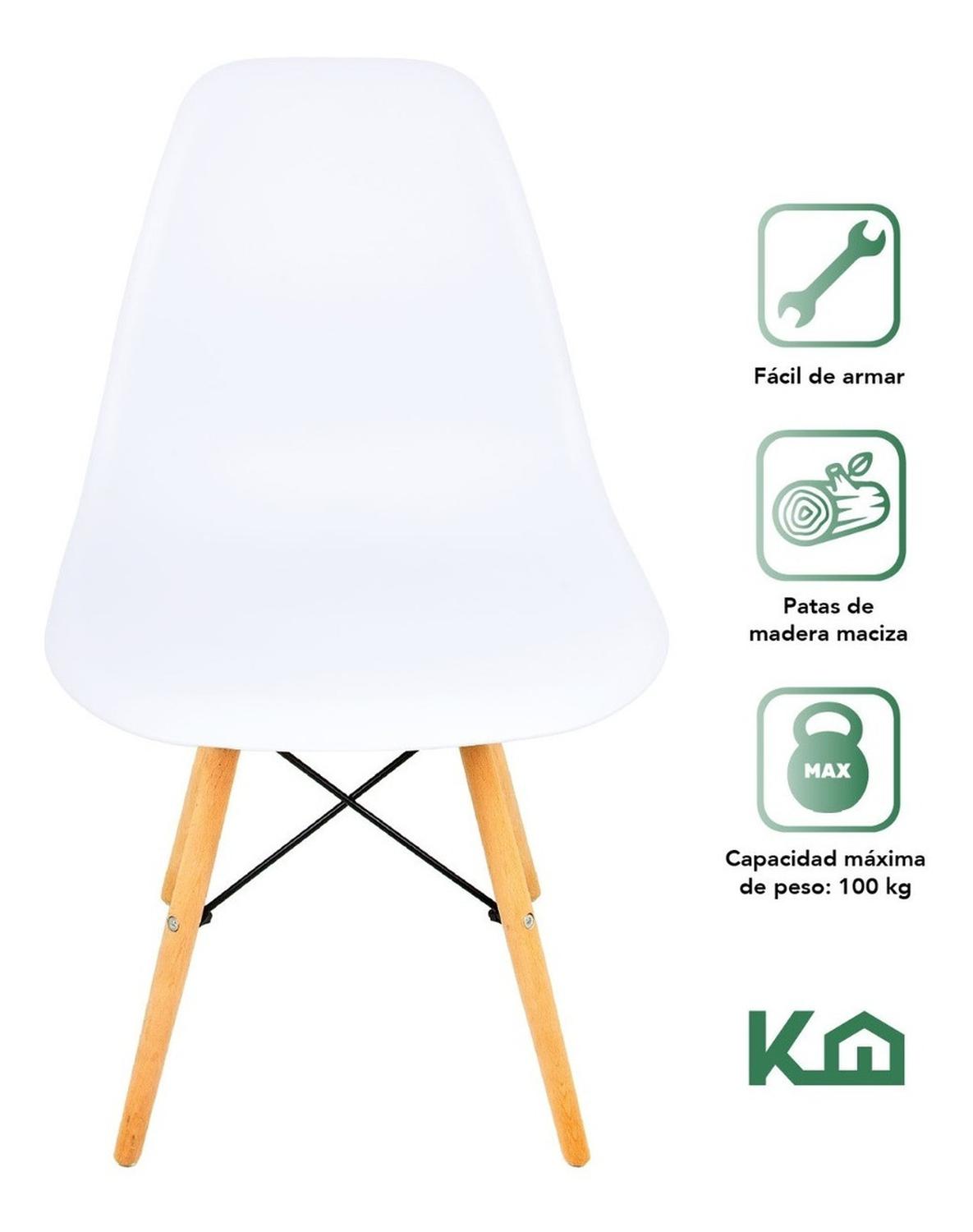 Foto 5 pulgar | Sillas Eames KingsHouse COMBO-KH-18 color Blanco 2 Piezas