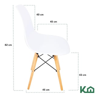 Foto 5 | Sillas Eames KingsHouse COMBO-KH-18 color Blanco 2 Piezas