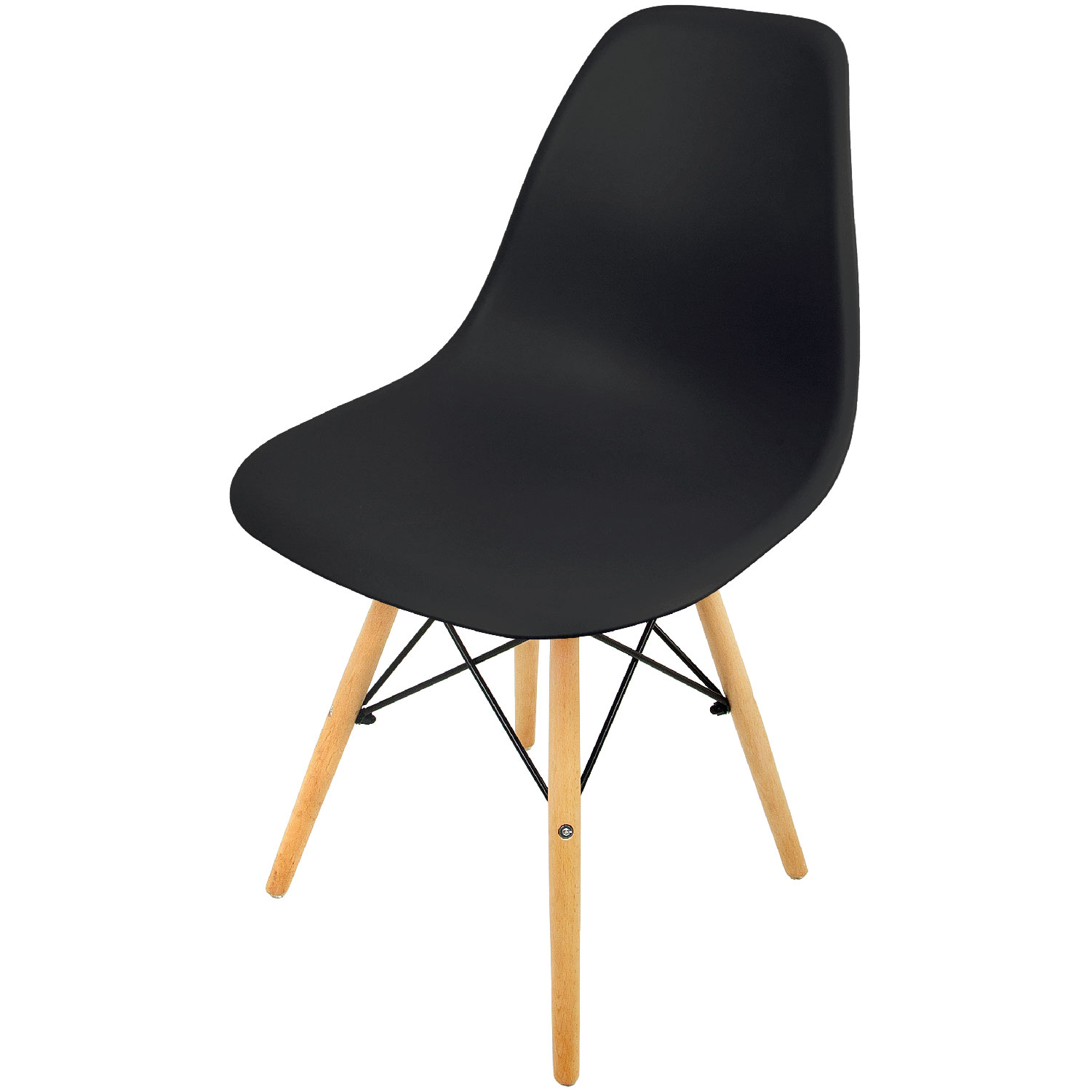 Silla para Comedor KingsHouse 300546 color Negro Moderna Vintaje Tipo Eames Minimalista