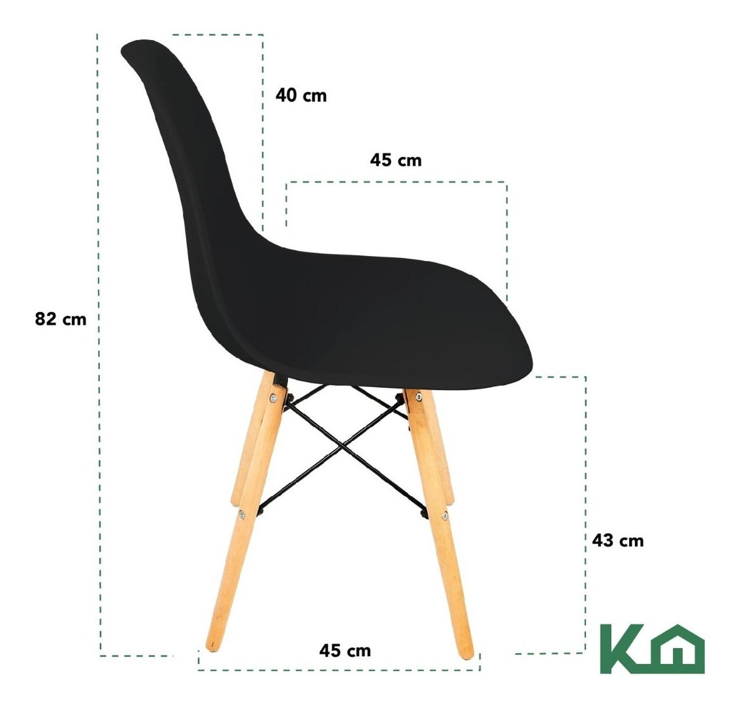 Foto 5 pulgar | Silla para Comedor KingsHouse 300546 color Negro Moderna Vintaje Tipo Eames Minimalista