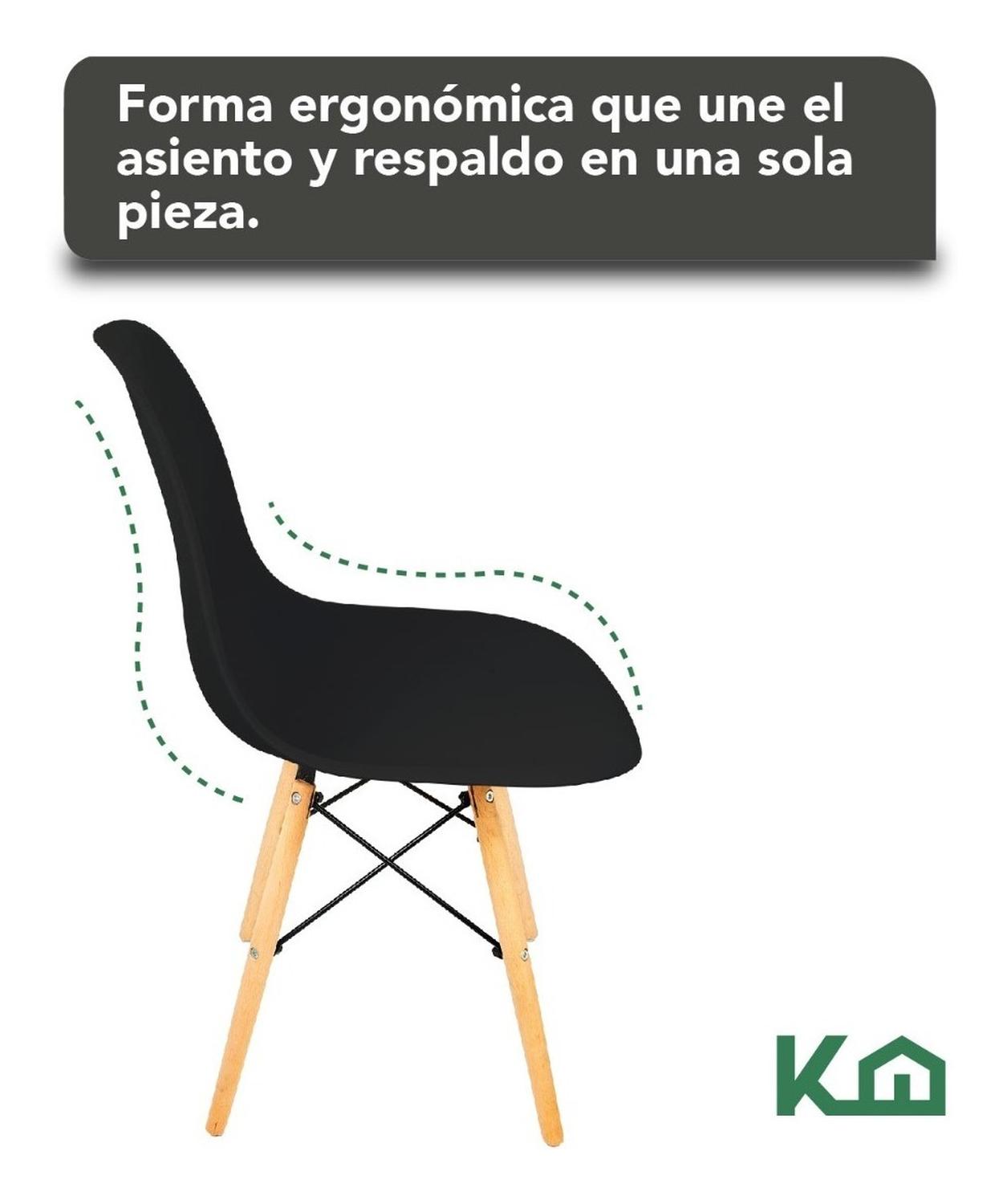 Foto 6 | Silla para Comedor KingsHouse 300546 color Negro Moderna Vintaje Tipo Eames Minimalista