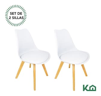 Foto 4 | Silla Eames KingsHouse COMBO-KH-12 color Blanco 2 Piezas
