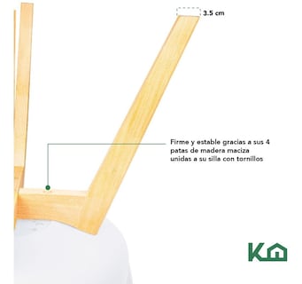 Foto 6 | Silla Eames KingsHouse COMBO-KH-12 color Blanco 2 Piezas