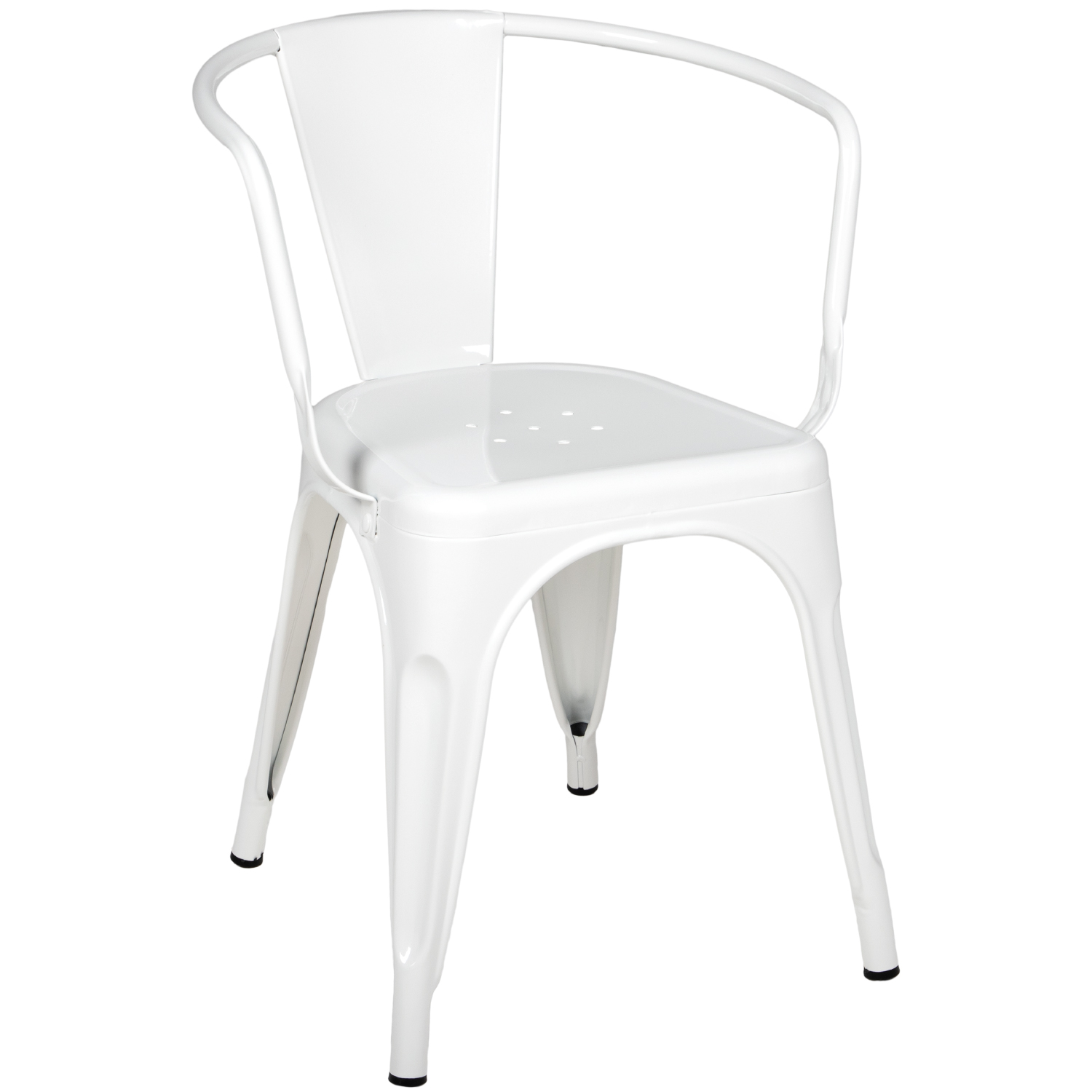 Silla Tolix KingsHouse 300633 color Blanco de Acero Metálica con Descansabrazos