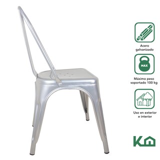 Foto 2 | Sillas Tolix KingsHouse COMBO-KH-40 color Gris 2 Piezas
