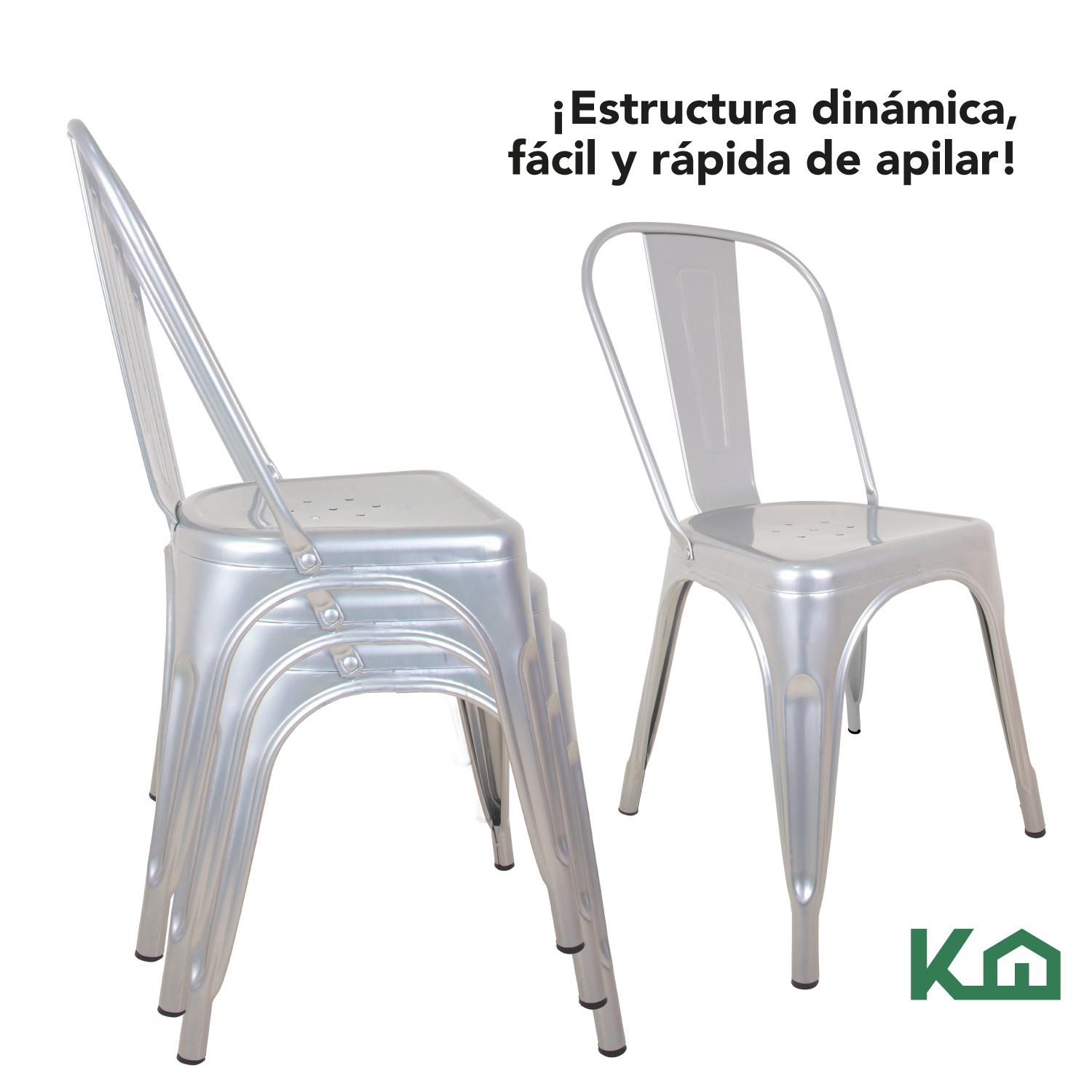 Foto 5 pulgar | Sillas Tolix KingsHouse COMBO-KH-40 color Gris 2 Piezas
