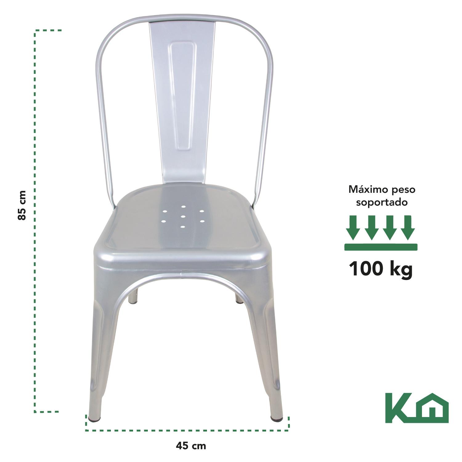 Foto 5 | Sillas Tolix KingsHouse COMBO-KH-40 color Gris 2 Piezas