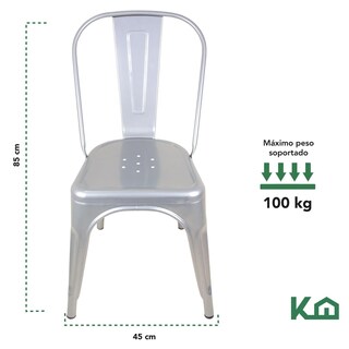 Foto 5 | Sillas Tolix KingsHouse COMBO-KH-40 color Gris 2 Piezas
