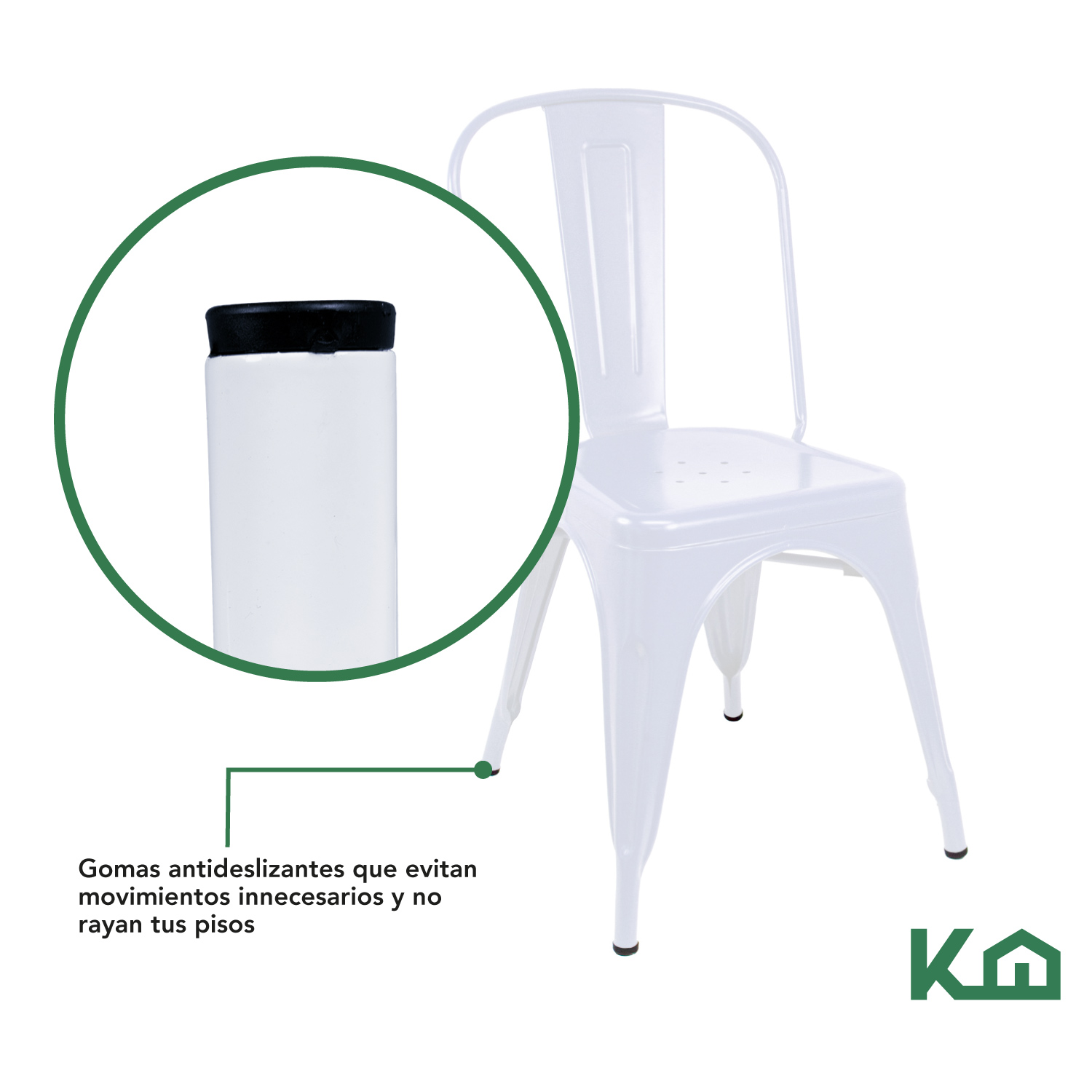 Foto 9 pulgar | Silla Tolix KingsHouse 300248 color Blanco de Metal Vintage Minimalista Moderna Comedor Hogar