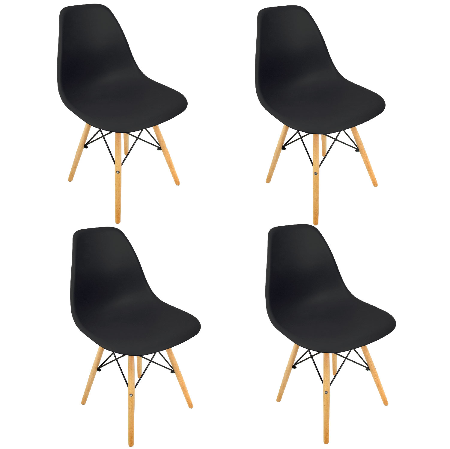 Silla Eames KingsHouse COMBO-KH-21 color Negro 4 Piezas