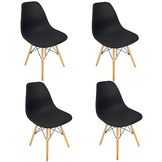 Foto 1 | Silla Eames KingsHouse COMBO-KH-21 color Negro 4 Piezas