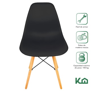 Foto 2 | Silla Eames KingsHouse COMBO-KH-21 color Negro 4 Piezas