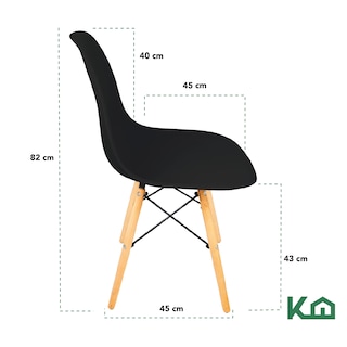 Foto 3 | Silla Eames KingsHouse COMBO-KH-21 color Negro 4 Piezas