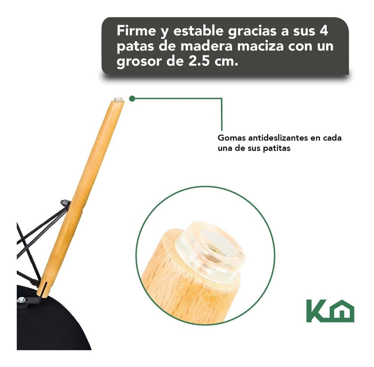 Foto 5 pulgar | Silla Eames KingsHouse COMBO-KH-21 color Negro 4 Piezas
