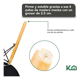 Foto 4 | Silla Eames KingsHouse COMBO-KH-21 color Negro 4 Piezas