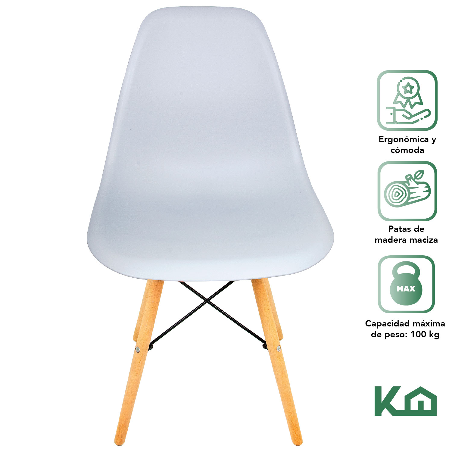 Foto 3 pulgar | Silla Eames KingsHouse 300550 color Gris