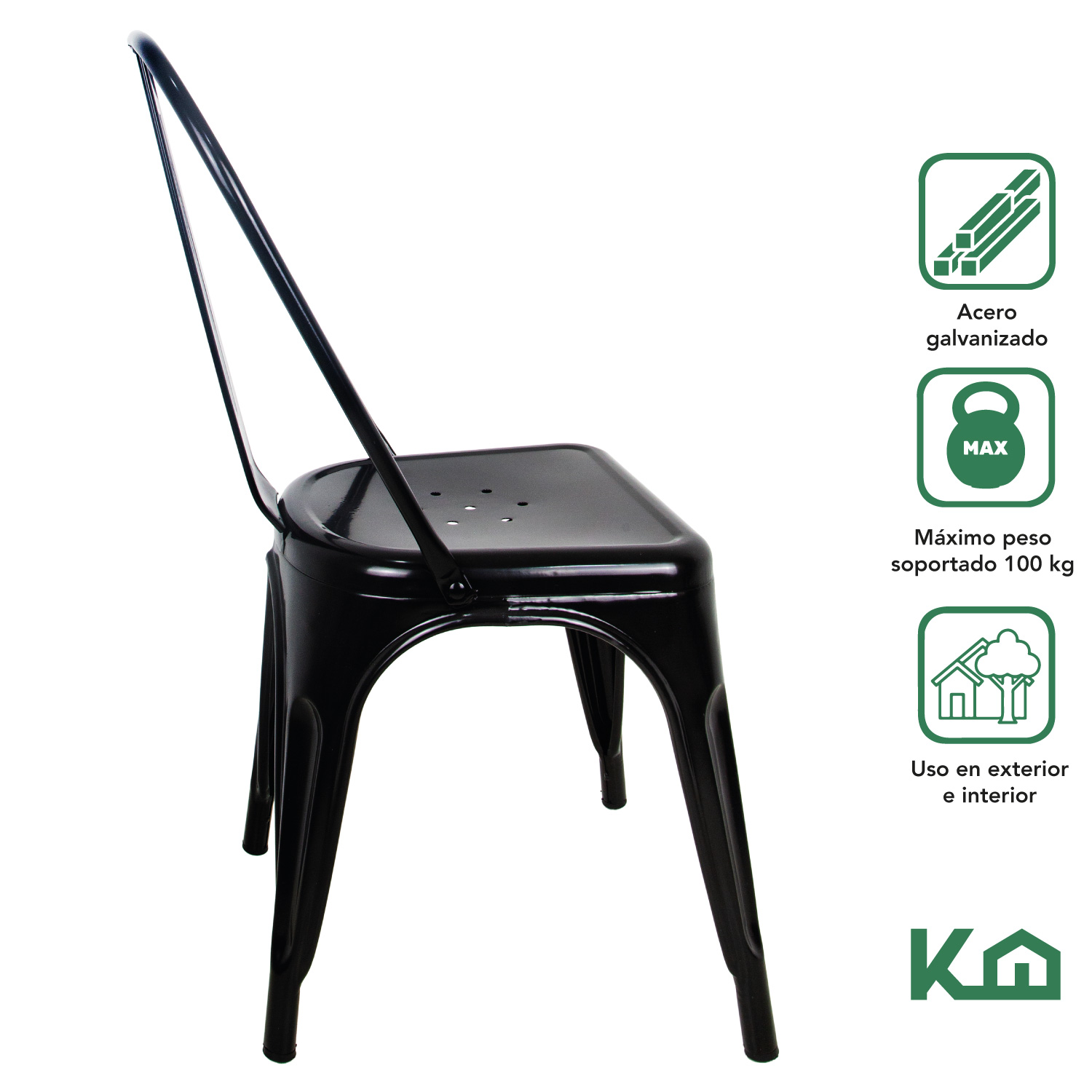 Foto 2 | Silla Tolix KingsHouse 300249 color Negro