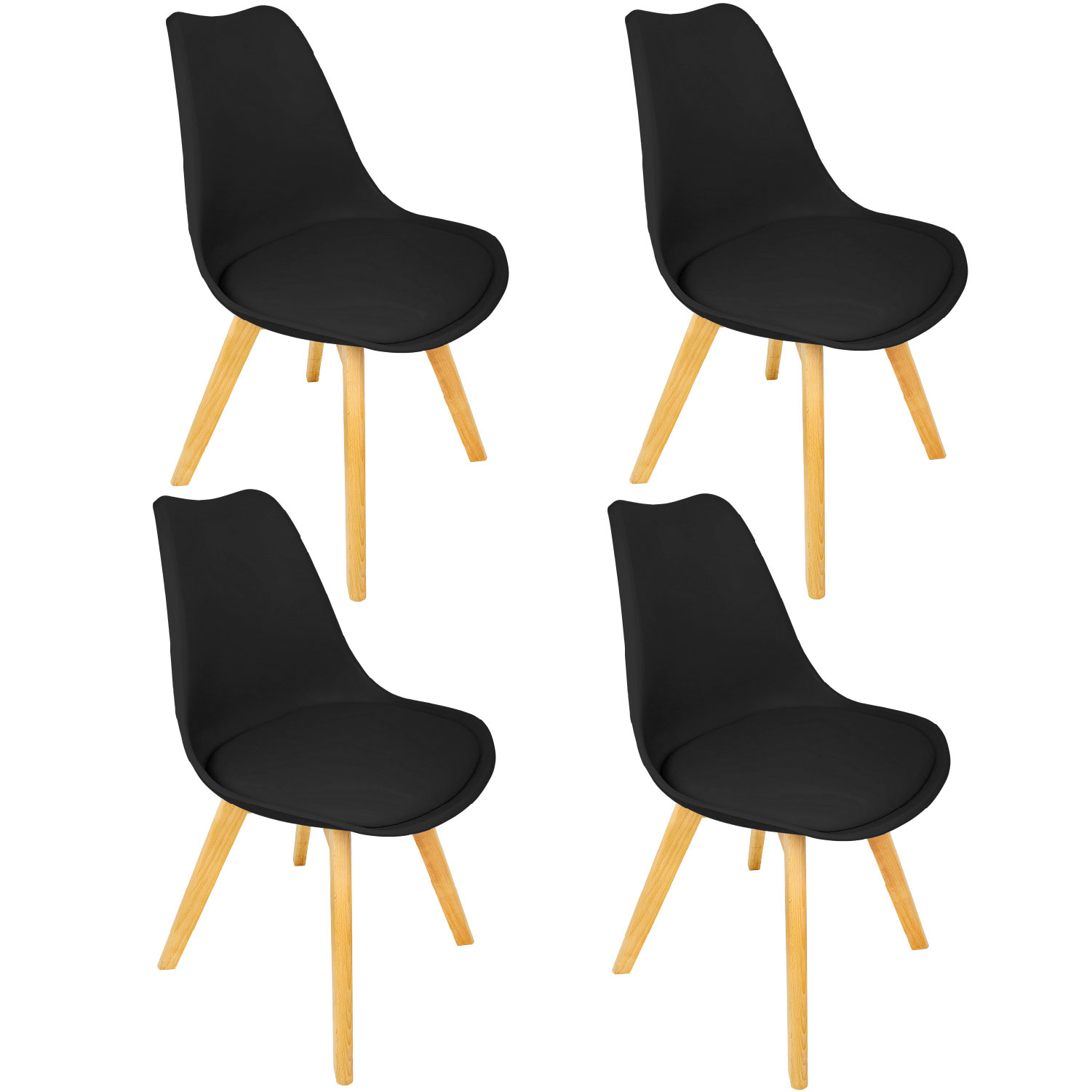 Foto 2 pulgar | Silla Eames KingsHouse COMBO-KH-11 color Negro 4 Piezas