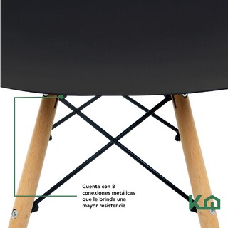 Foto 3 | Sillas Eames KingsHouse COMBO-KH-20 color Negro 2 Piezas