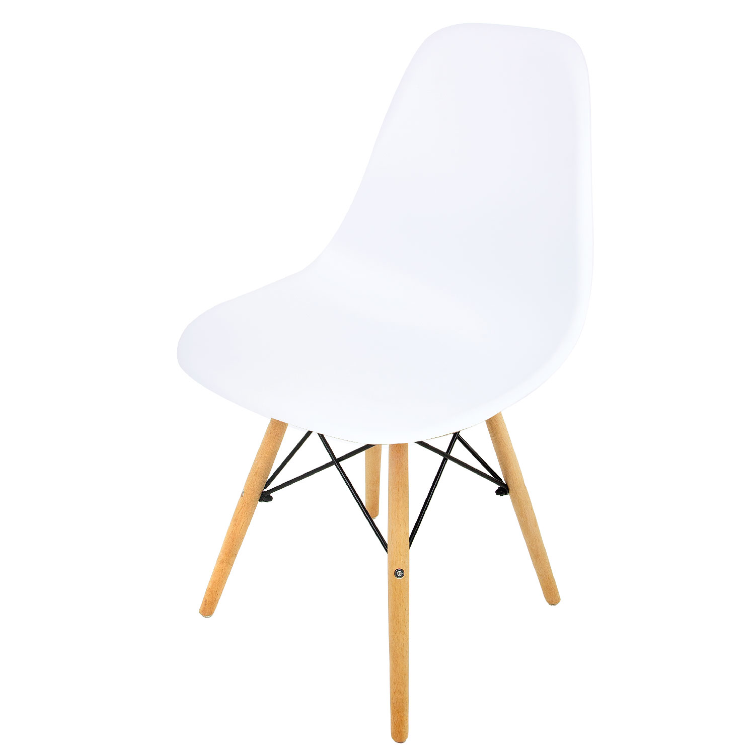 Silla para Comedor KingsHouse 300545 color Blanco Moderna Vintage Tipo Eames Minimalista