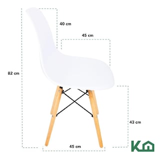 Foto 4 | Silla para Comedor KingsHouse 300545 color Blanco Moderna Vintage Tipo Eames Minimalista