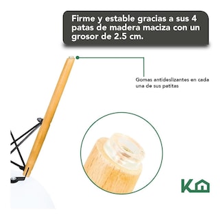 Foto 5 | Silla para Comedor KingsHouse 300545 color Blanco Moderna Vintage Tipo Eames Minimalista