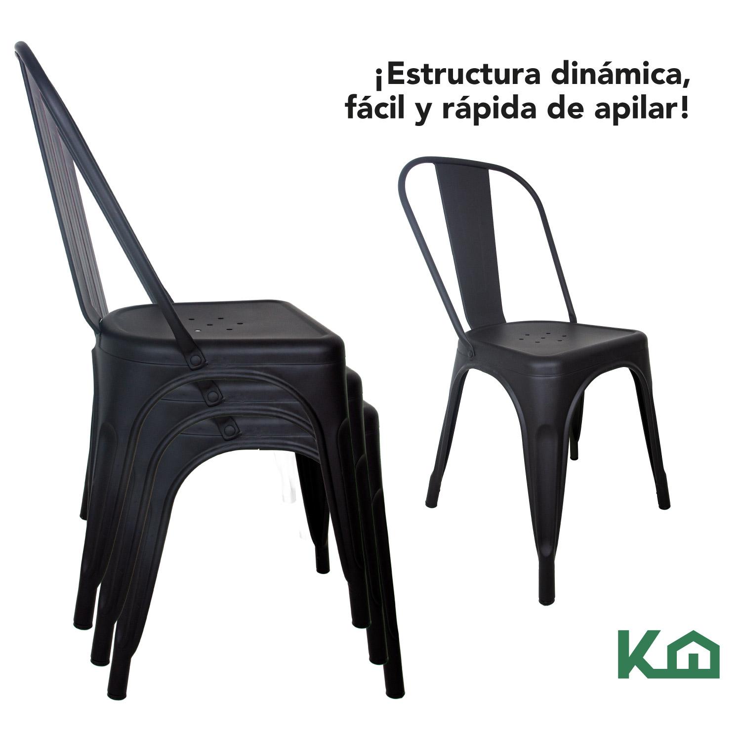 Foto 5 pulgar | Sillas Tolix KingsHouse COMBO-KH-38 color Negro 2 Piezas