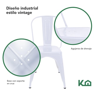 Foto 4 | Silla Tolix KingsHouse COMBO-KINGSMAN-37 color Blanco 4 Piezas