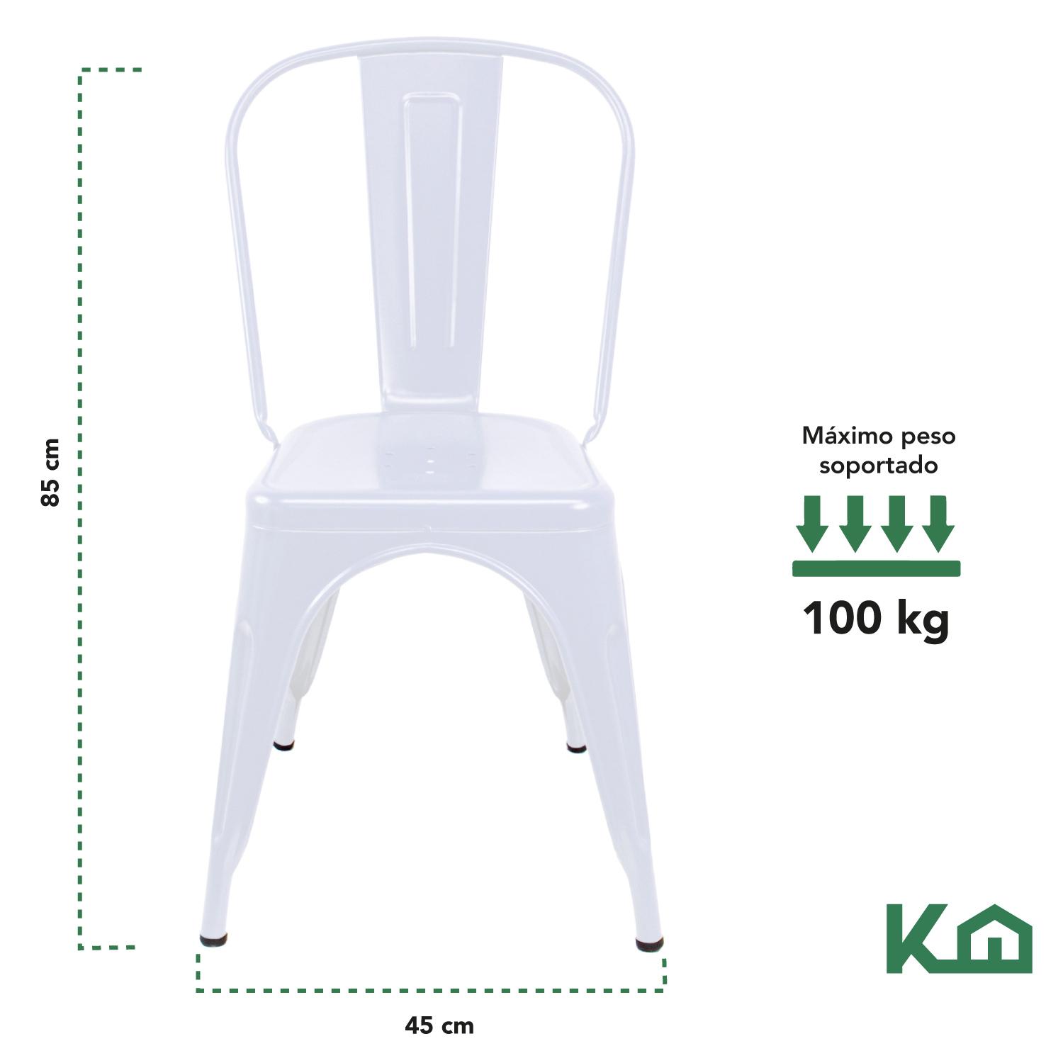 Foto 7 pulgar | Silla Tolix KingsHouse COMBO-KINGSMAN-37 color Blanco 4 Piezas