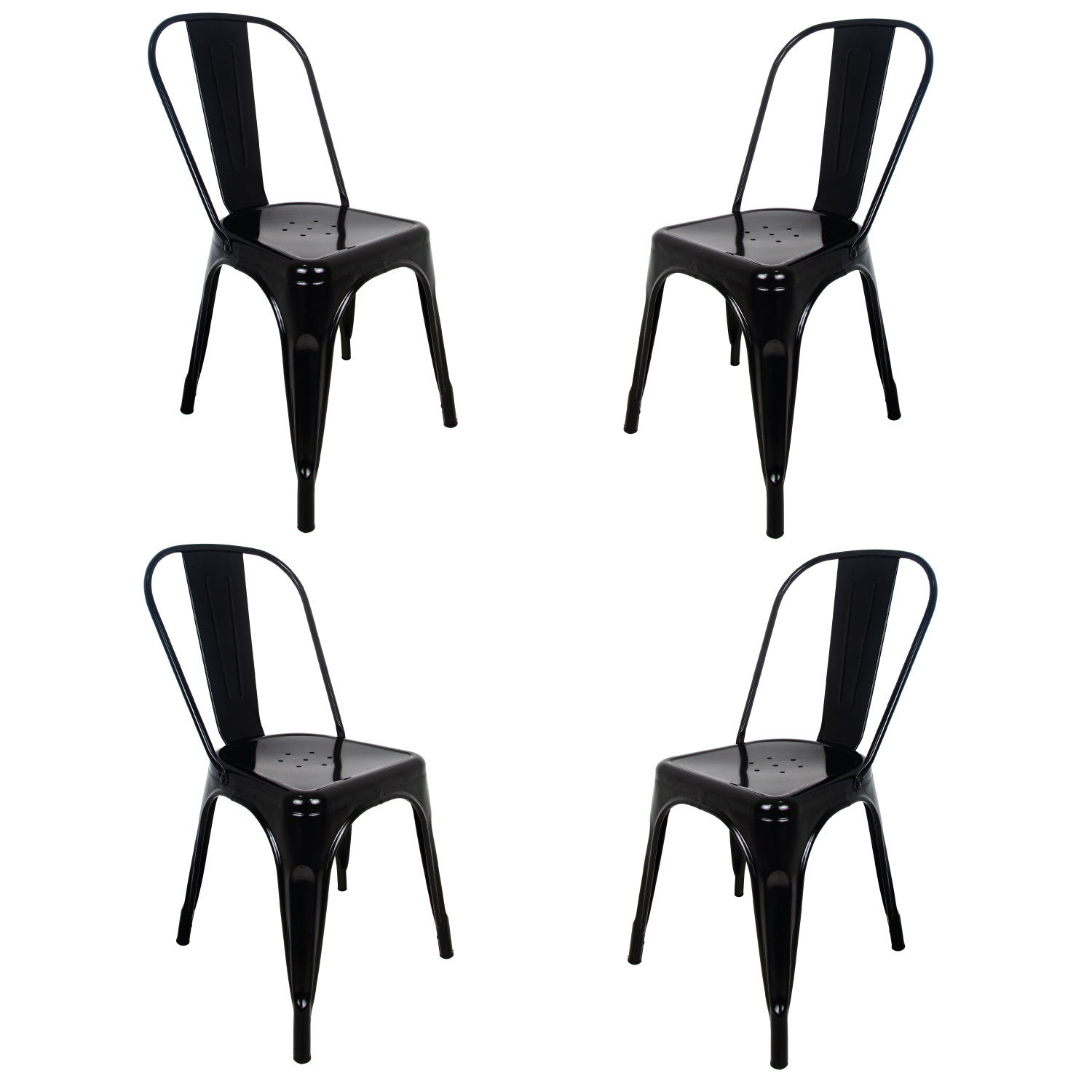 Silla Tolix KingsHouse COMBO-KINGSMAN-38 color Negro 4 Piezas