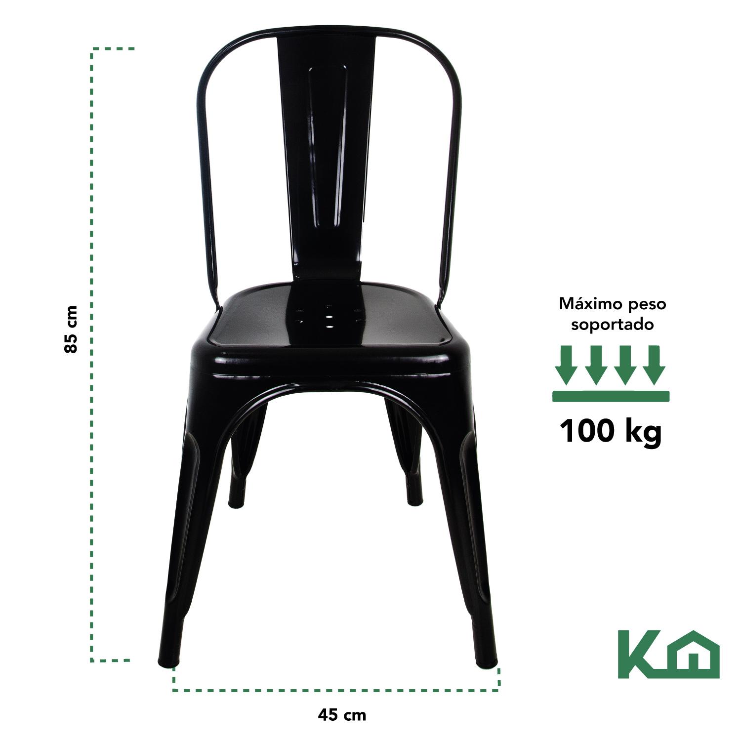 Foto 6 pulgar | Silla Tolix KingsHouse COMBO-KINGSMAN-38 color Negro 4 Piezas