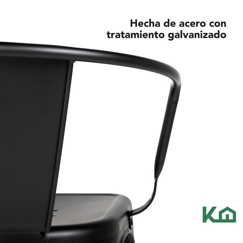 Foto 7 pulgar | Silla Tolix KingsHouse COMBO-KH-107 Negro 4 Piezas