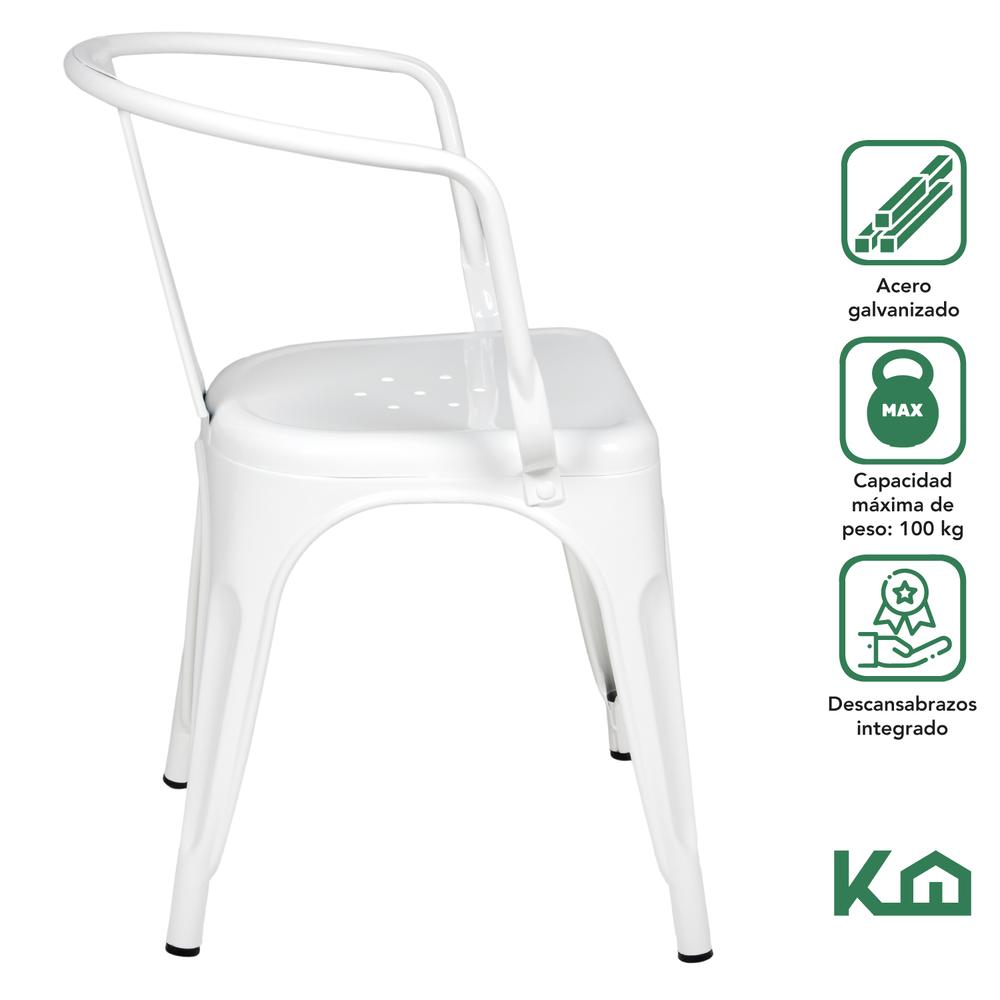 Foto 3 pulgar | Silla Tolix KingsHouse COMBO-KH-102 Blanca 2 Piezas