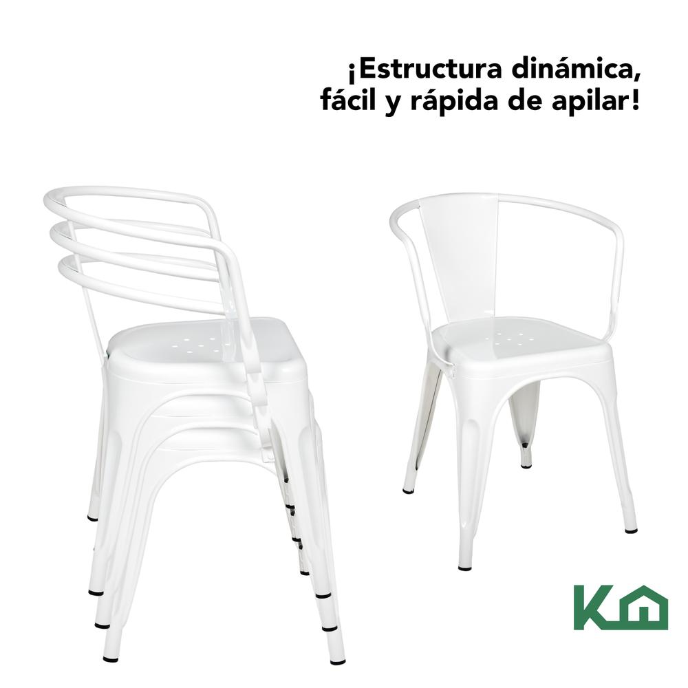 Foto 5 pulgar | Silla Tolix KingsHouse COMBO-KH-102 Blanca 2 Piezas