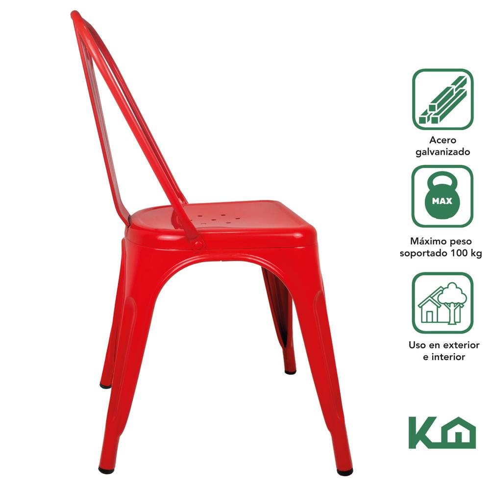 Foto 3 pulgar | Silla KingsHouse COMBO-KH-98 Rojo 2 Piezas