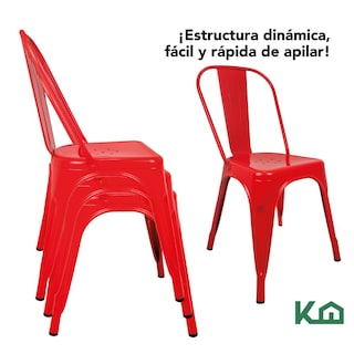 Foto 4 | Silla KingsHouse COMBO-KH-98 Rojo 2 Piezas