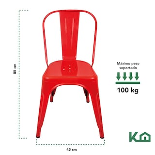 Foto 5 | Silla KingsHouse COMBO-KH-98 Rojo 2 Piezas