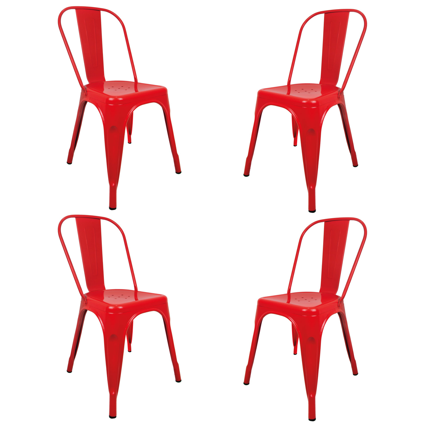 Silla Tolix KingsHouse COMBO-KINGSMAN-39 color Rojo 4 Piezas